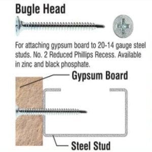 6 x 1-5/8 Phillips Bugle Head Zinc Plated Self Drilling TEK Screw #137887 5000 