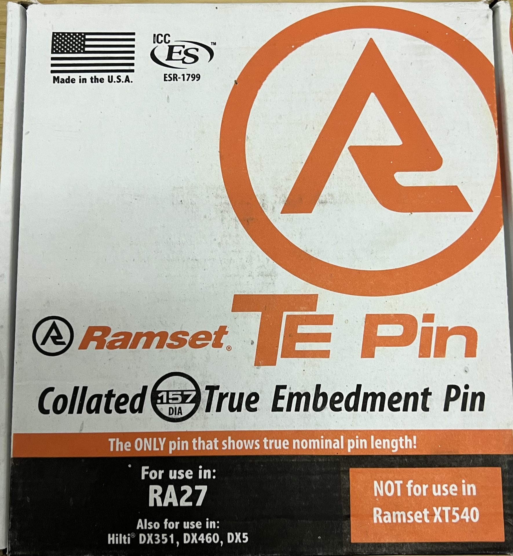 LOT OF 5 BOXES OF RAMSET T3012 PINS 1/2" 5 X 1000 = 5000 PINS PLEASE READ 