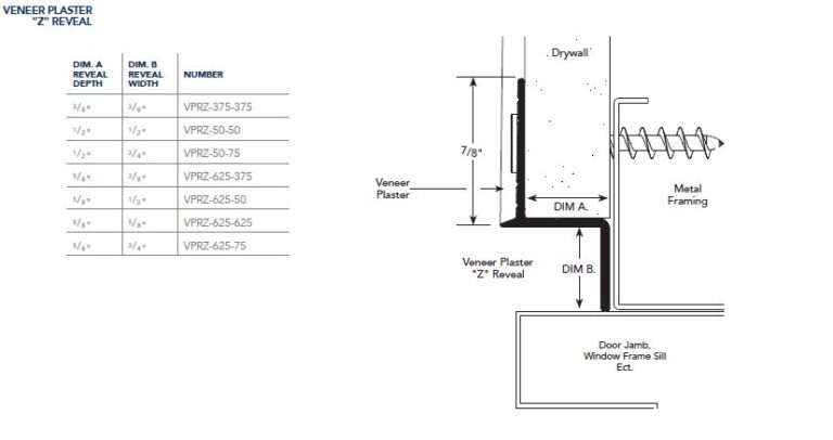 Fry Reglet VPRZ-625-75 Veneer Plaster Reveal Z Molding 5/8″ x 3/4 ...